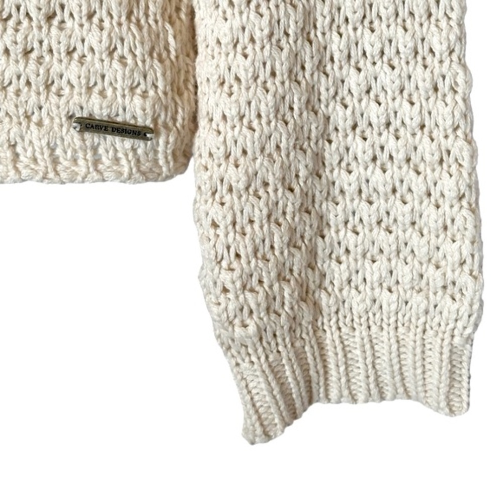 Carve Designs Cream Chunky Knit Cable Knit Sweater, Size XL - Picture 5 of 7